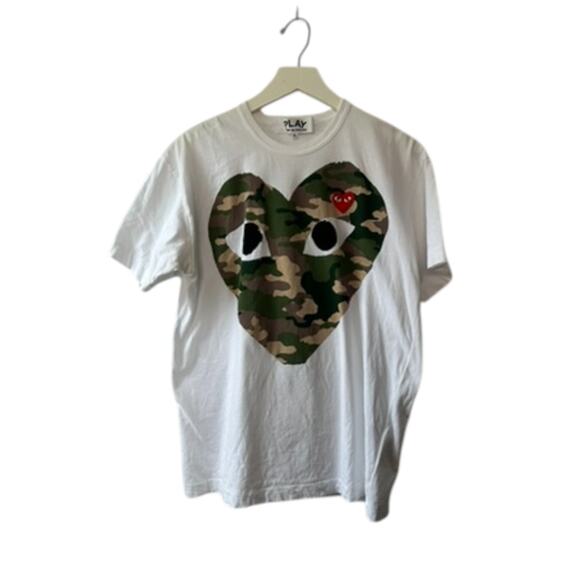 Comme des Garçons Play White Graphic Print Crew Neck T-Shirt Men's XL - Picture 1 of 7